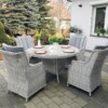 ADRIA S4 110 Mały Okrągły Stół Ogrodowy i 4 fotele z technorattanu