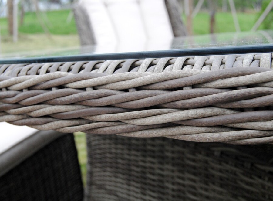 ADRIA S8 Duży Stół Tarasowy Okrągły 160cm i 8x Wygodne Fotele Ogrodowe