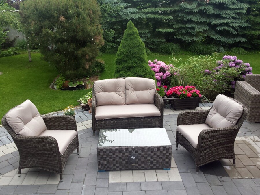 ARES Meble Ogrodowe Zestaw Kawowy z Technorattanu