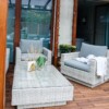 Meble na taras – duża sofa i fotele - CAMPANIA. Zestaw wypoczynkowy na taras z technorattanu