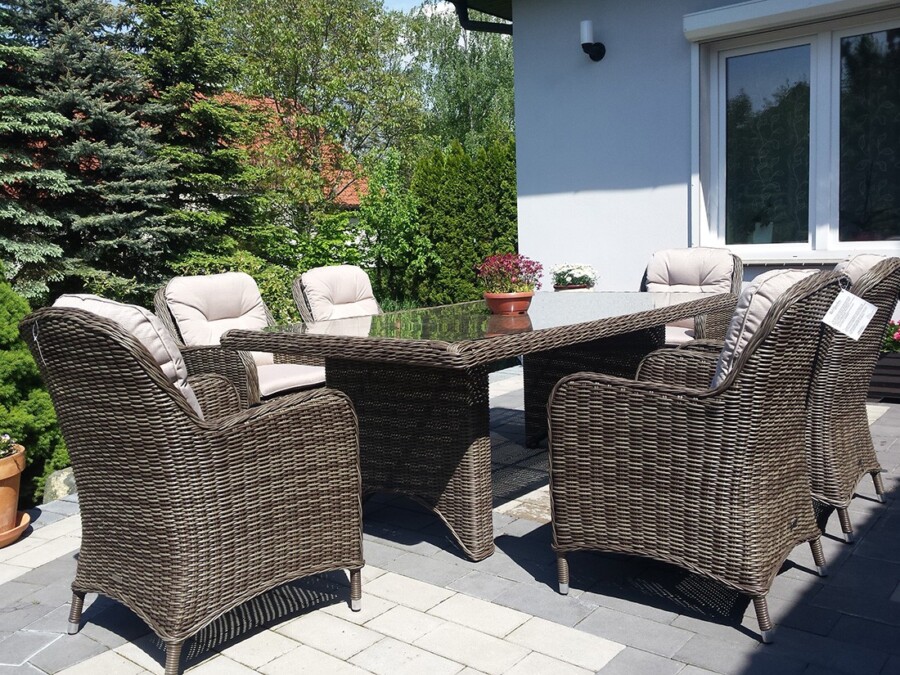 Stół ogrodowy CASTOR 6 200×110, 6 foteli | BelGiardino