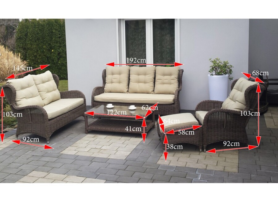 CEZAR BIG 2 Ekskluzywne Meble Ogrodowe z Technorattanu. Piękny zestaw Tarasowy