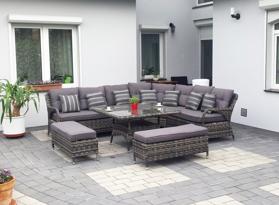 Meble technorattanowe z narożnikiem HADES