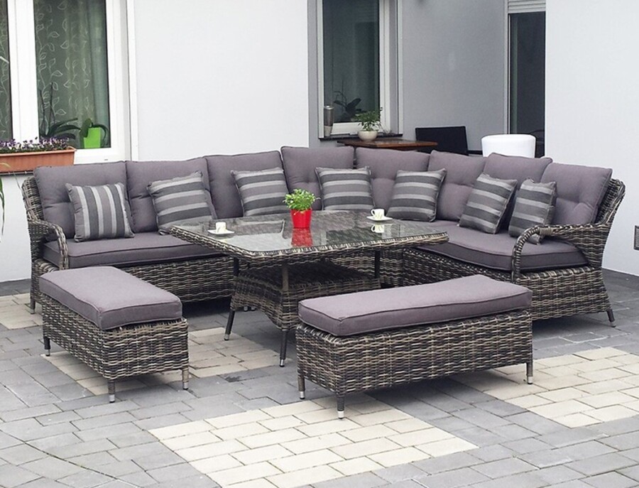 Meble technorattanowe z narożnikiem HADES