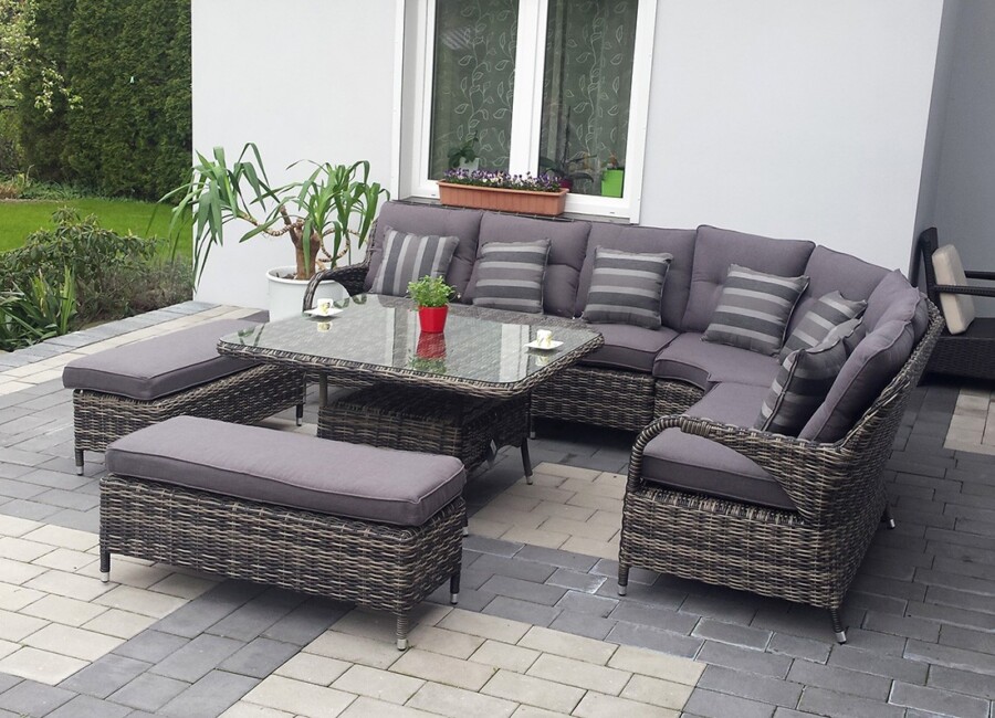 Meble technorattanowe z narożnikiem HADES