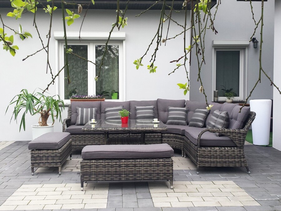 Meble technorattanowe z narożnikiem HADES