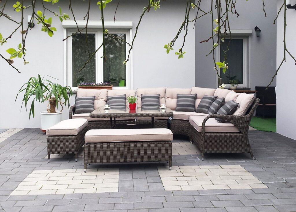 Meble technorattanowe z narożnikiem DUŻY 