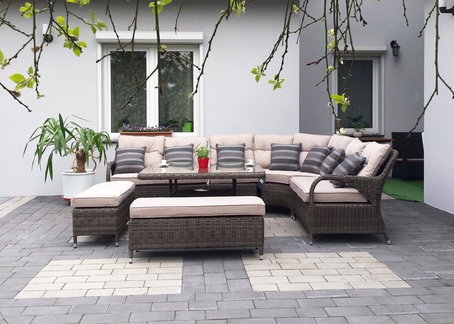 Meble technorattanowe z narożnikiem HADES