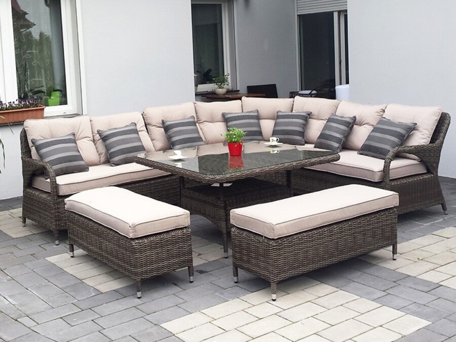 Meble technorattanowe z narożnikiem HADES