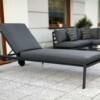 Leżak ogrodowy z materacem - aluminiowy HOLMON Ogrodowy Leżanka na taras Meble Metalowe