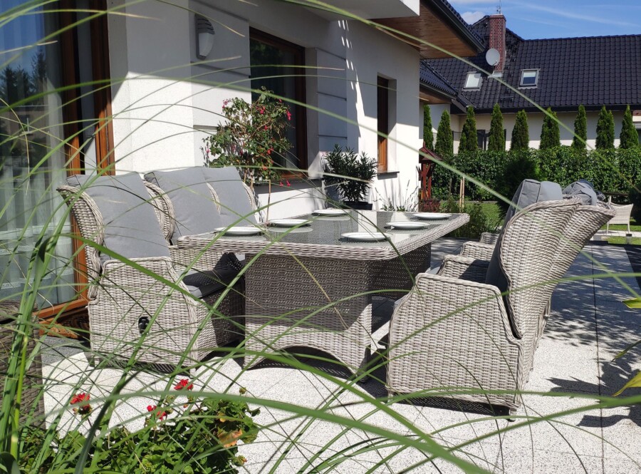 Rozkładane fotele ogrodowe KOLOSEUM 200 – stół 200×110