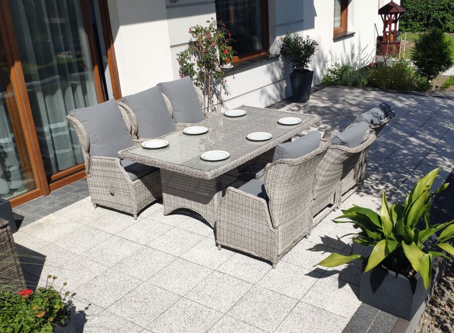 Rozkładane fotele ogrodowe KOLOSEUM 200 – stół 200×110