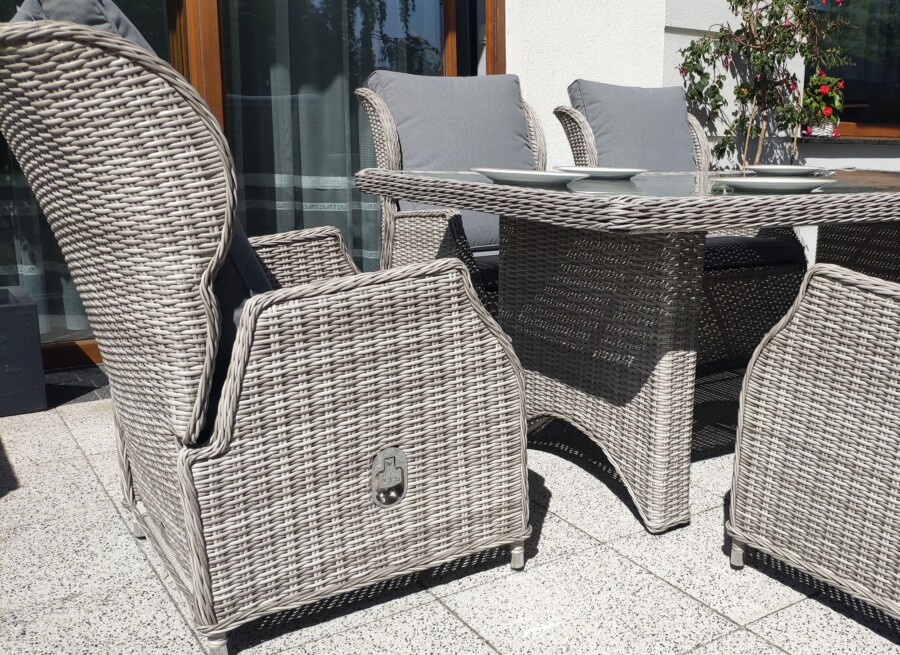 Rozkładane fotele ogrodowe KOLOSEUM 200 – stół 200×110