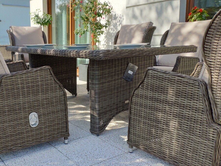 Rozkładane fotele ogrodowe KOLOSEUM 200 – stół 200×110