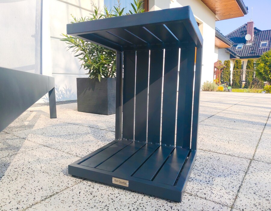 LOKI SET Aluminiowy Leżak Ogrodowy z siatką Textilene + stolik kawowy