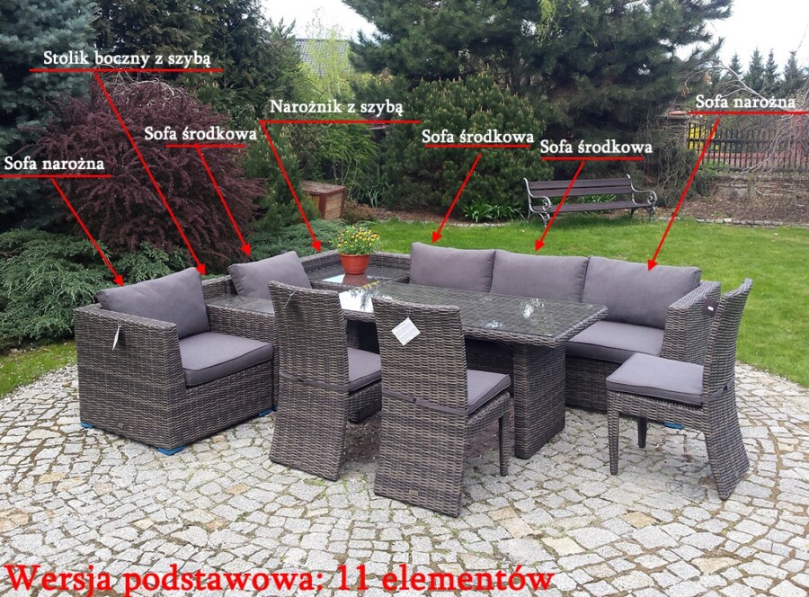 Duży narożnik z technorattanu MILANO BIG