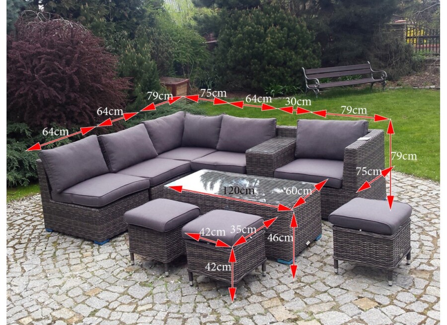 Narożnik tarasowy z technorattanu MILANO