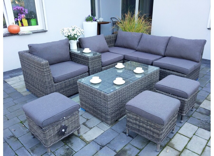 Narożnik tarasowy z technorattanu MILANO