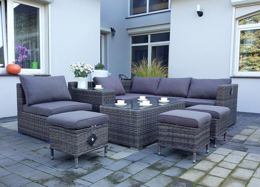 Narożnik tarasowy z technorattanu MILANO