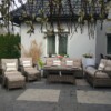 Klasyczny duży zestaw ogrodowy NEPTUN BIG Meble Technorattan.  Obiadowo-wypoczynkowy