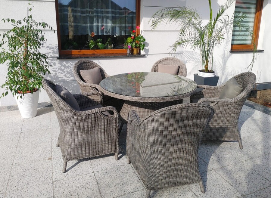 Okrągły stół ogrodowy OLIMP 130 + 4 fotele