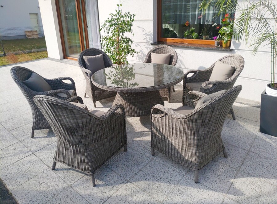 Okrągły stół ogrodowy OLIMP 130 + 4 fotele