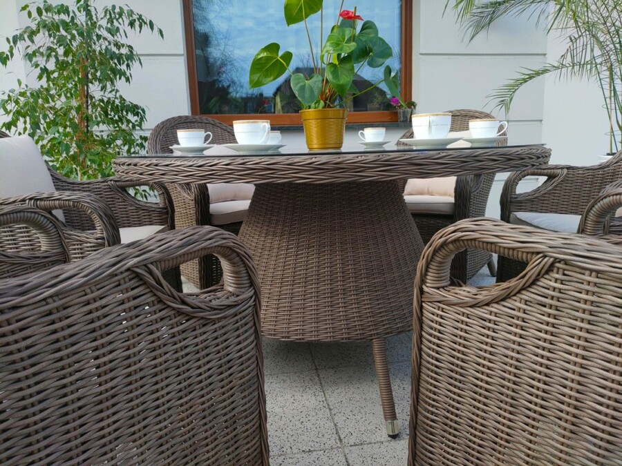 Okrągły stół ogrodowy OLIMP 130 + 4 fotele