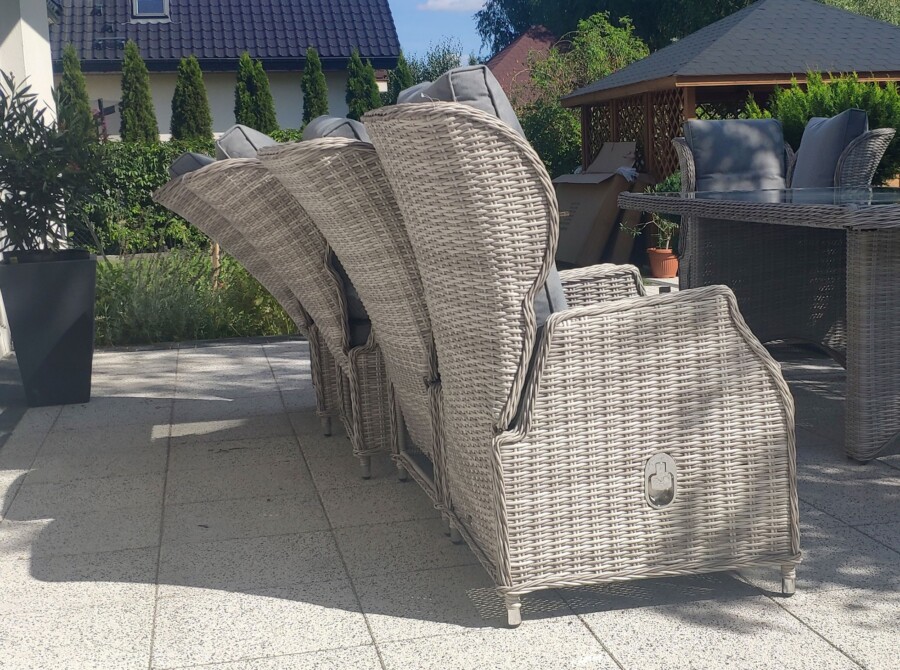 ROMA CAFFE SOLO Regulowany Rozkładany Fotel z podnóżkiem i stolikiem