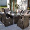 Rozkładane fotele ogrodowe ROMA SET + duży stół prostokątny