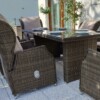 Rozkładane fotele ogrodowe ROMA SET + duży stół prostokątny