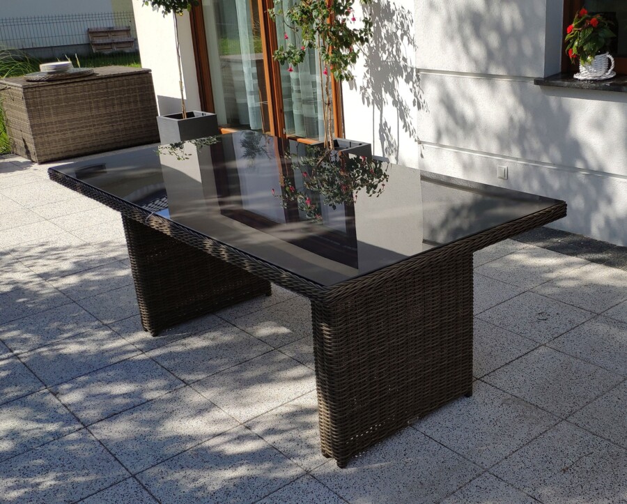 Rozkładane fotele ogrodowe ROMA SET + duży stół prostokątny