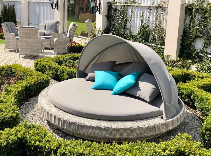 Rozkładana leżanka z daszkiem SANTORINI