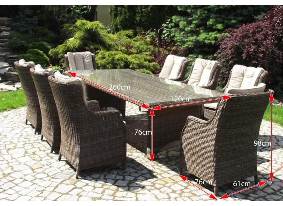 Duży stół ogrodowy z technorattanu Siena 8