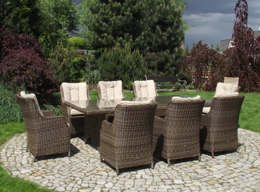 Duży stół ogrodowy z technorattanu Siena 8