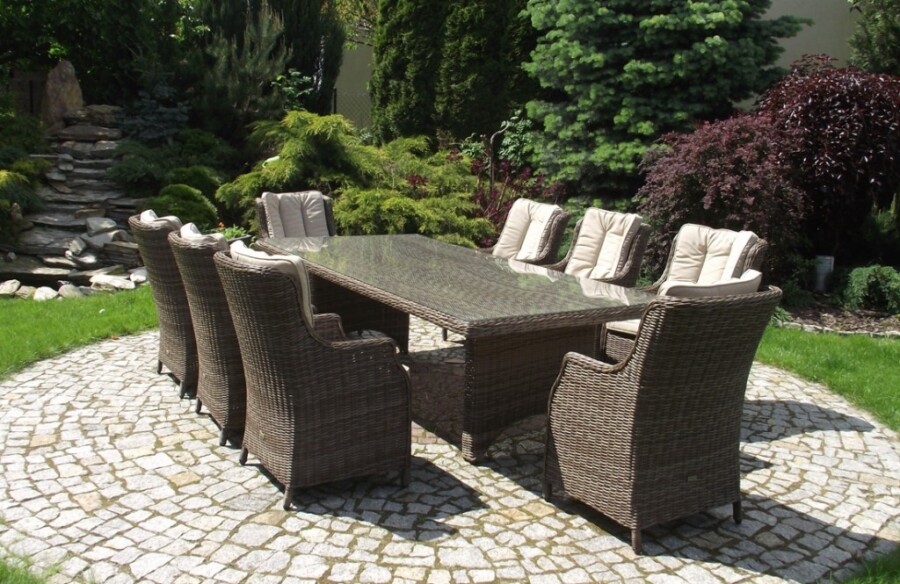 Duży stół ogrodowy z technorattanu Siena 8