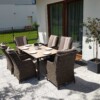 SOUTH CLASSIC Ogrodowy stół ceramiczny i fotele technorattan