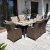 SOUTH CLASSIC Ogrodowy stół ceramiczny i fotele technorattan