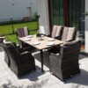 SOUTH CLASSIC Ogrodowy stół ceramiczny i fotele technorattan