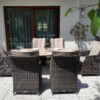 SOUTH CLASSIC Ogrodowy stół ceramiczny i fotele technorattan