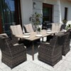 SOUTH CLASSIC Ogrodowy stół ceramiczny i fotele technorattan