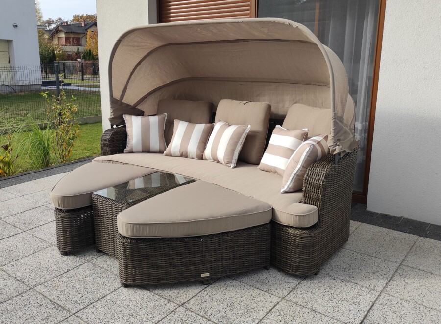 Leżanka ogrodowa z daszkiem ZAMORA LUX Leżanka ogrodowa z daszkiem ZAMORA LUX