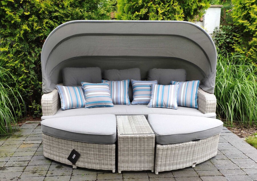 Leżanka ogrodowa z daszkiem ZAMORA LUX Leżanka ogrodowa z daszkiem ZAMORA LUX