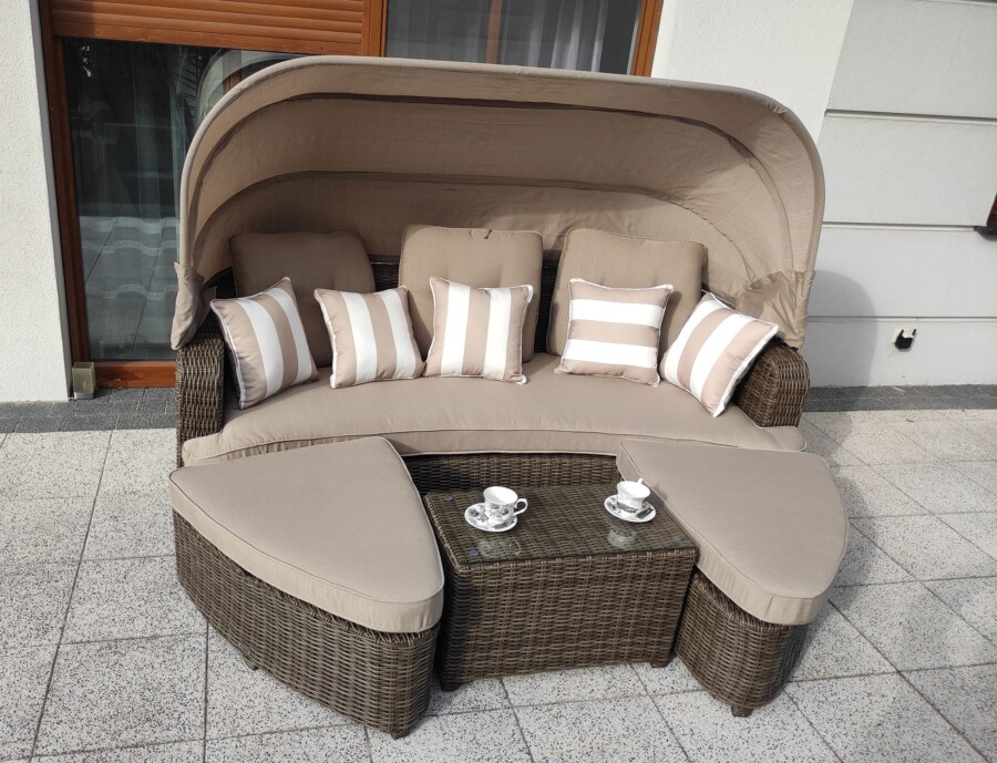 Leżanka ogrodowa z daszkiem ZAMORA LUX Leżanka ogrodowa z daszkiem ZAMORA LUX