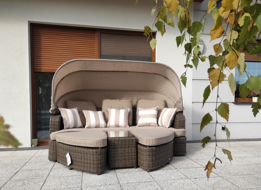 Leżanka ogrodowa z daszkiem ZAMORA LUX Leżanka ogrodowa z daszkiem ZAMORA LUX