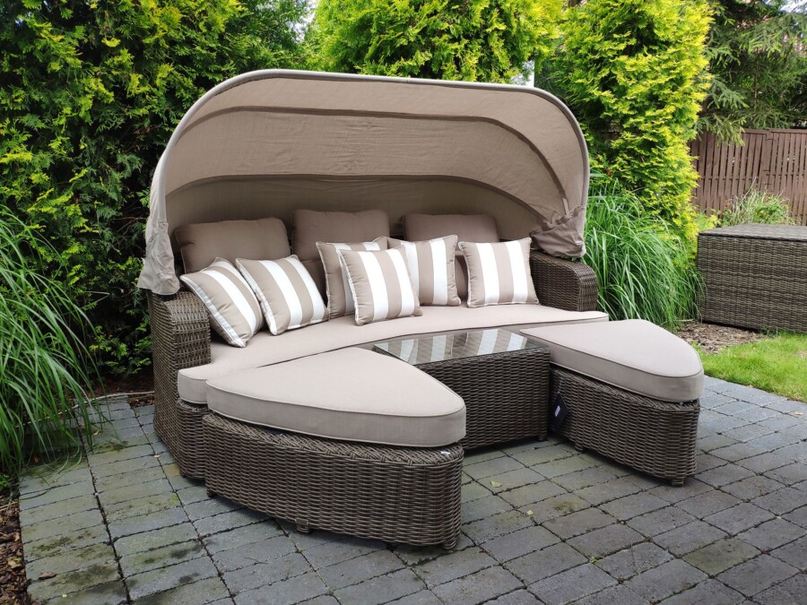 Leżanka ogrodowa z daszkiem ZAMORA LUX Leżanka ogrodowa z daszkiem ZAMORA LUX