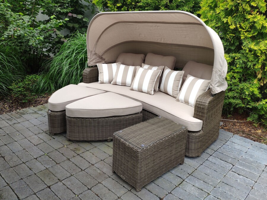 Leżanka ogrodowa z daszkiem ZAMORA LUX Leżanka ogrodowa z daszkiem ZAMORA LUX