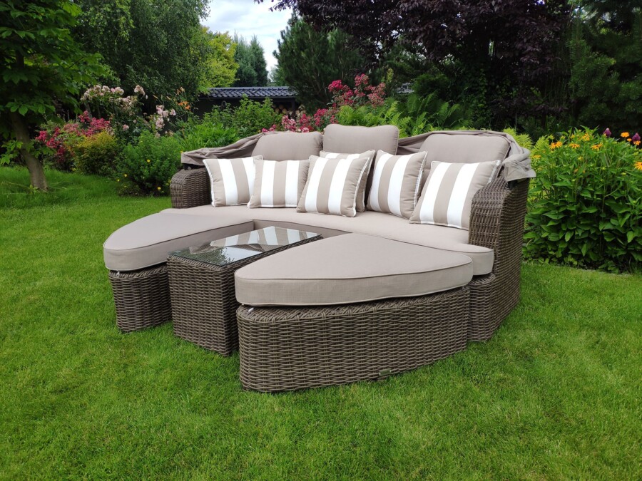 Leżanka ogrodowa z daszkiem ZAMORA LUX Leżanka ogrodowa z daszkiem ZAMORA LUX