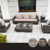 Meble na taras – duża sofa i fotele - CAMPANIA. Zestaw wypoczynkowy na taras z technorattanu