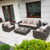 Meble na taras – duża sofa i fotele - CAMPANIA. Zestaw wypoczynkowy na taras z technorattanu