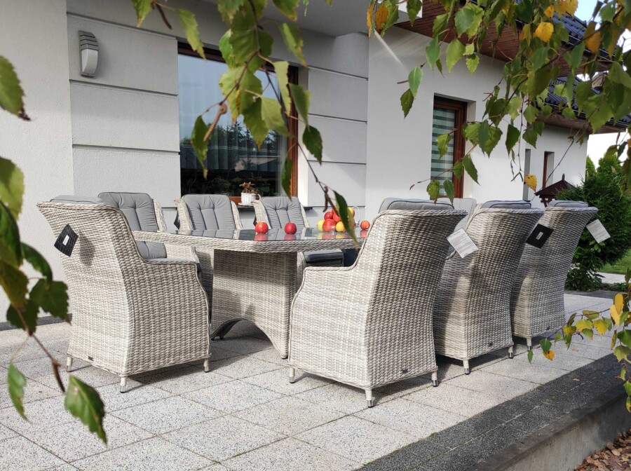 Duży stół ogrodowy z technorattanu Siena 8